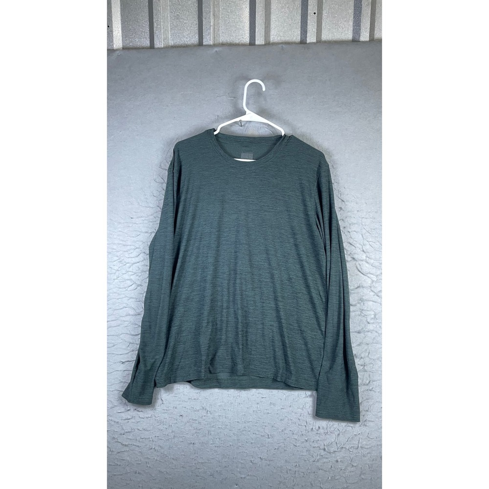Pruvit Long Sleeve Shirt Mens M Green Good Space Dye Crewneck Activewear Top